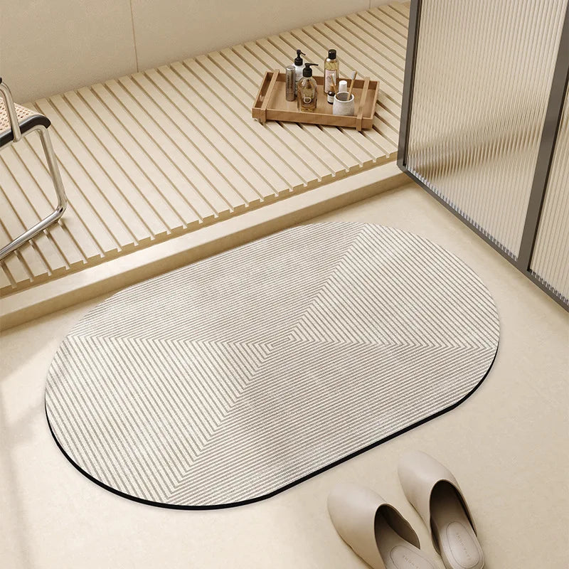 Tapis de Bain Absorbant à Séchage Rapide, Dos Antidérapant, 3 Tailles