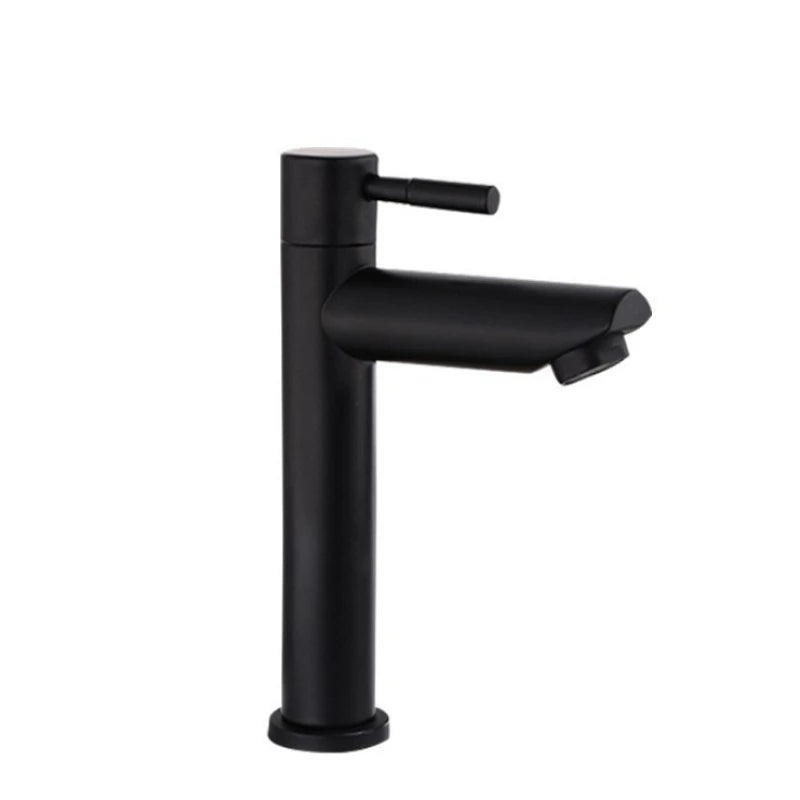 Robinet Lave-Main Eau Froide Inox 304, 6 Versions, Bec Courbe ou Droit