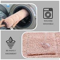 Tapis de Bain Moelleux Antidérapant à Motif Rectangles, 7 Coloris