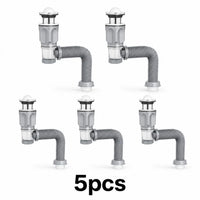 Siphon Lavabo Flexible 30-90 cm avec Bonde, Noir ou Gris