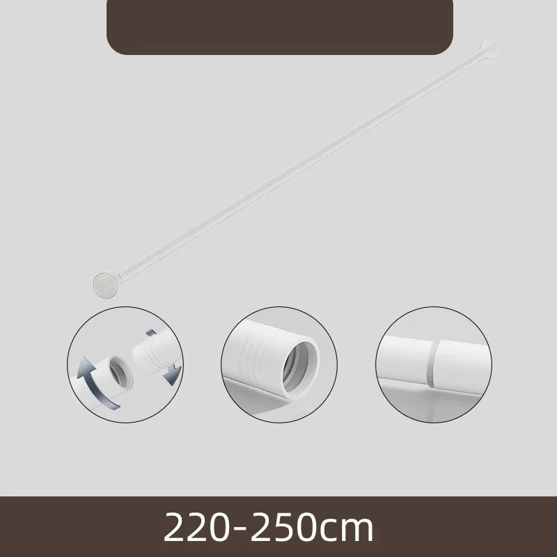 Barre de Douche Télescopique Inox, Noir ou Blanc, 70 à 280 cm