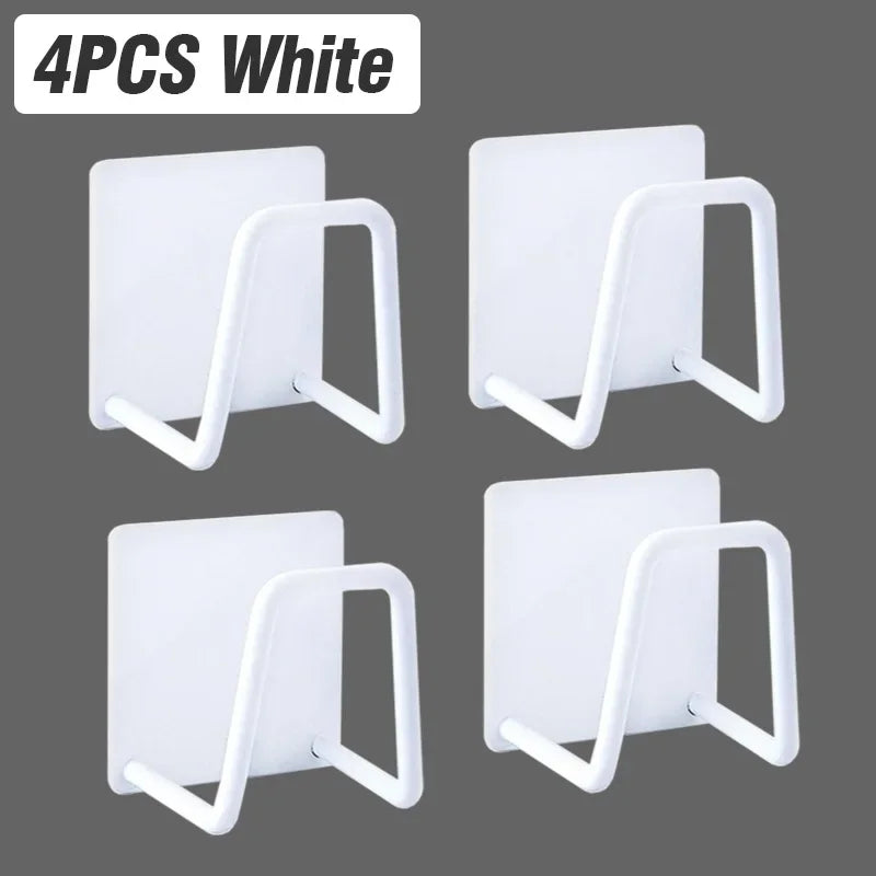 Porte-Éponge Adhésif Inox Noir, Blanc ou Argent, 1 à 5 Pièces, 5 x 5 cm