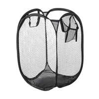 Panier à Linge Pliable en Maille Noire, 1 ou 2 Pièces