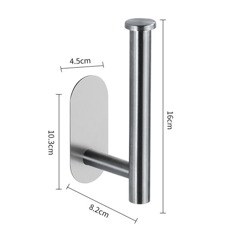Porte-Papier Toilette Mural en Inox à Visser ou Adhésif 16 cm