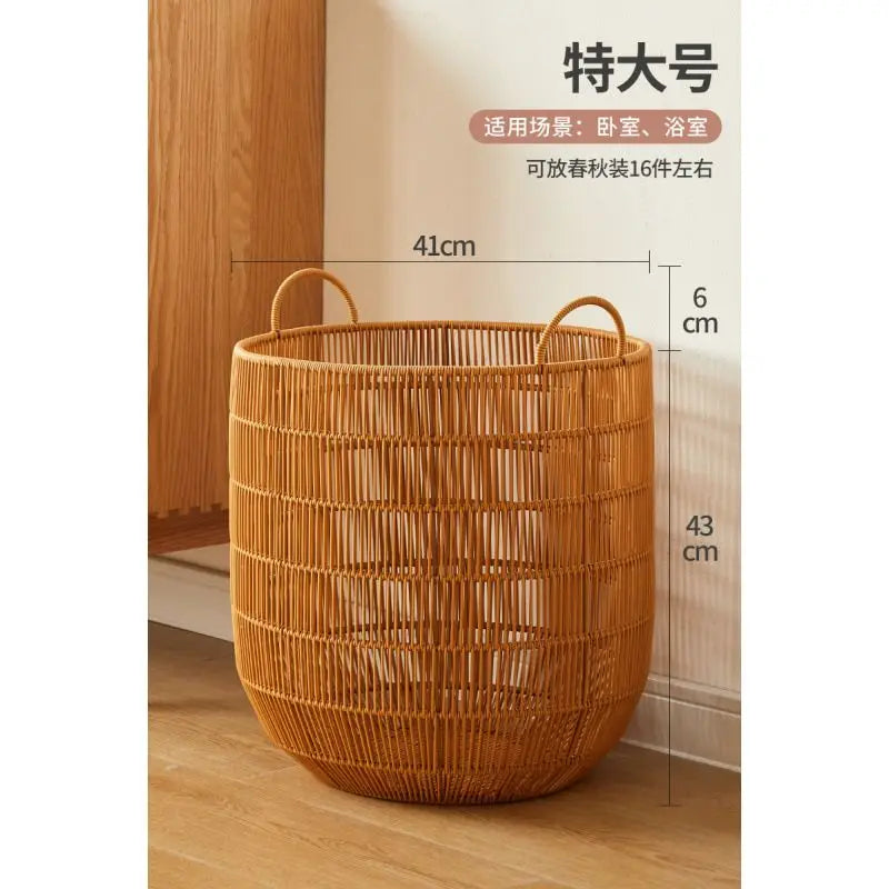Panier à Linge Imitation Rotin Imperméable, 3 Tailles