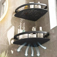 Étagère de Douche d'Angle Sans Perçage, Noir ou Argent
