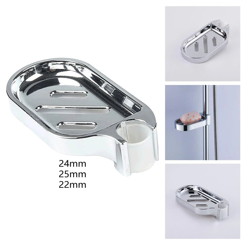 Porte-Savon Chromé Drainant à Clipser pour Barre de Douche, 16,2 x 8,8 cm