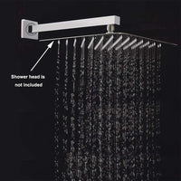 Bras de Douche Mural Inox, Rectangulaire ou Rond, 30/40 cm