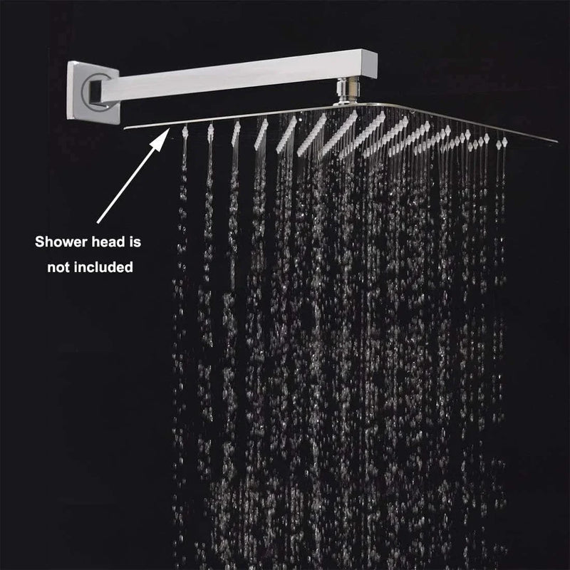 Bras de Douche Mural Inox, Rectangulaire ou Rond, 30/40 cm