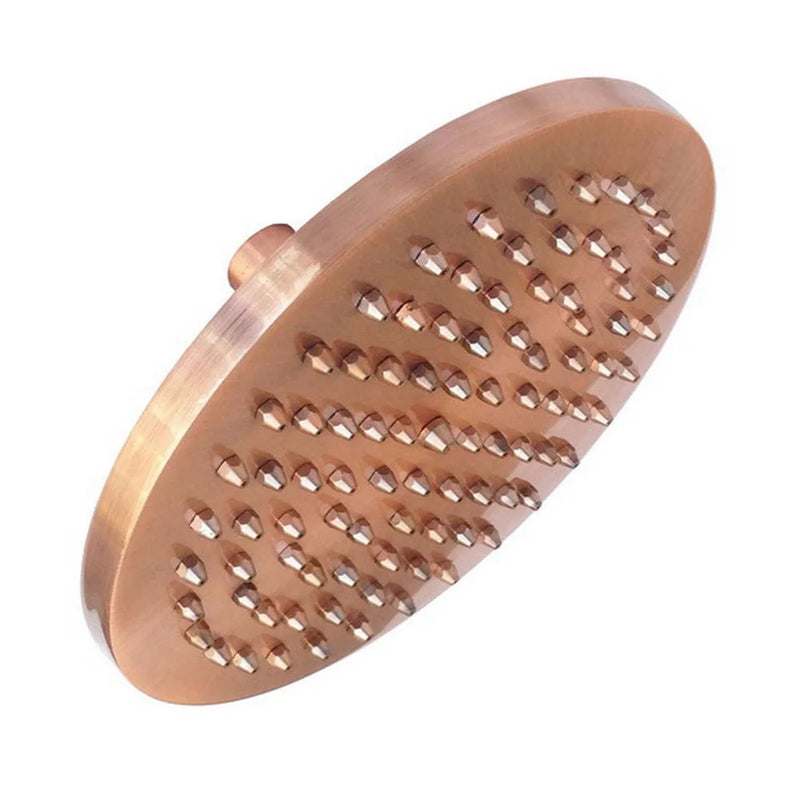 Pommeau de Douche Pluie Rond en Laiton Cuivre Rouge Antique 20 cm