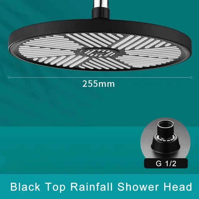 Pommeau de Douche Douchette ou Tête de Pluie Noir ou Argent à la Pièce