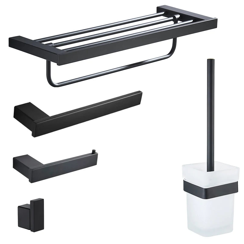 Accessoires Salle de Bain Noir Mat à la Pièce ou en Ensemble