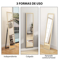 Miroir sur Pied Pleine Longueur Cadre Bicolore 157 cm