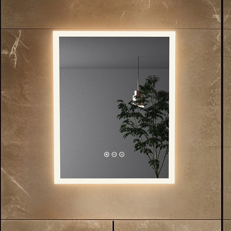 Miroir LED Salle de Bain Rectangulaire Aluminium 40x50 cm
