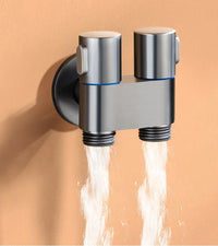 Douchette WC Valve Double Commande et Flexible Spiralé Extensible 2 m