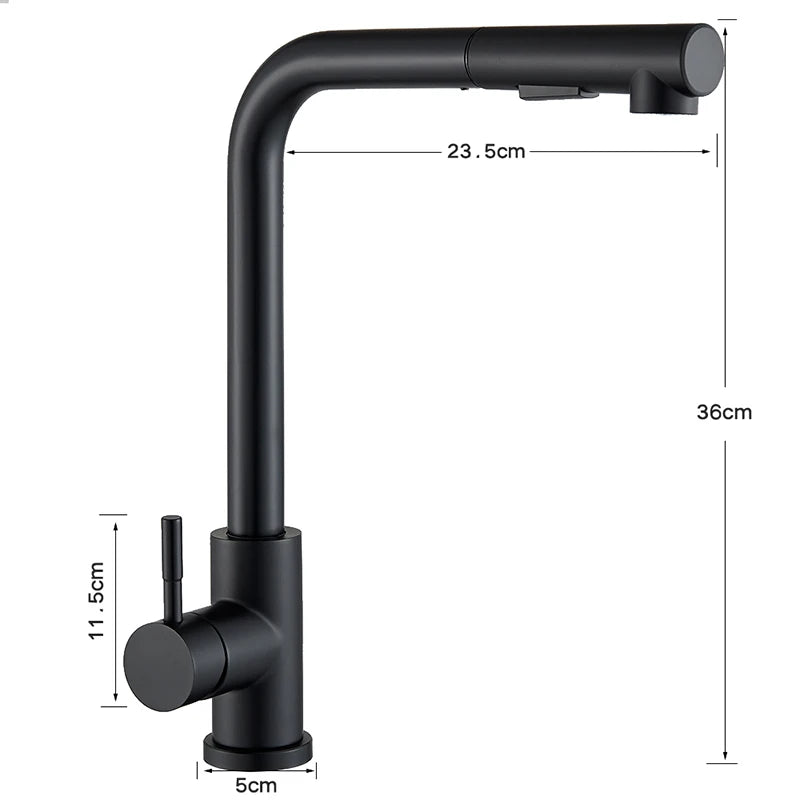 Mitigeur Cuisine Extractible 2 Jets Laiton, Bec Haut 36 cm