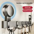 Patère Salle de Bain à Ventouse sans Perçage, Rail Aluminium Gris