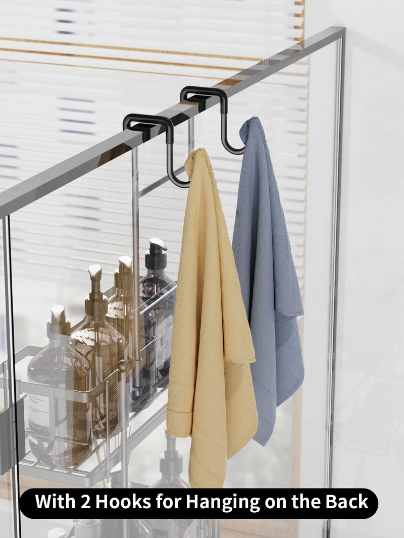Étagère de Douche Suspendue à 3 Niveaux pour Paroi Vitrée, 75 cm