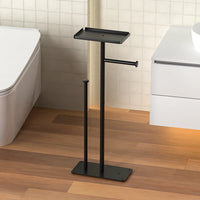 Porte-Papier Toilette sur Pied Noir avec Réserve, avec ou sans Tablette