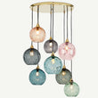 Suspension Cuisine Globes en Verre Coloré Texturé, 1 à 8 Têtes