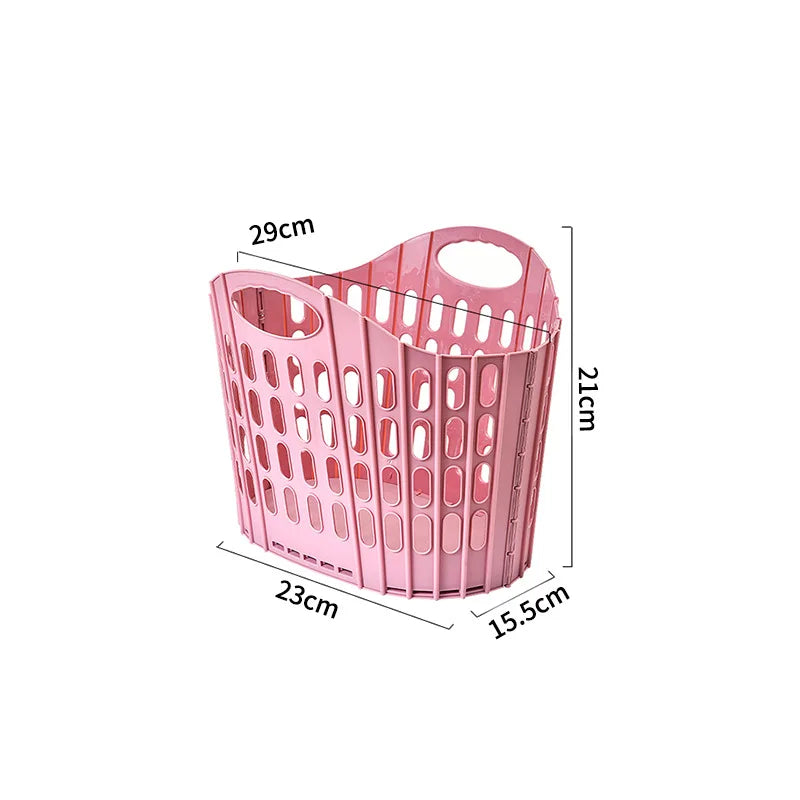 Panier à Linge Pliable Ajouré en Plastique, 3 Tailles, 4 Coloris