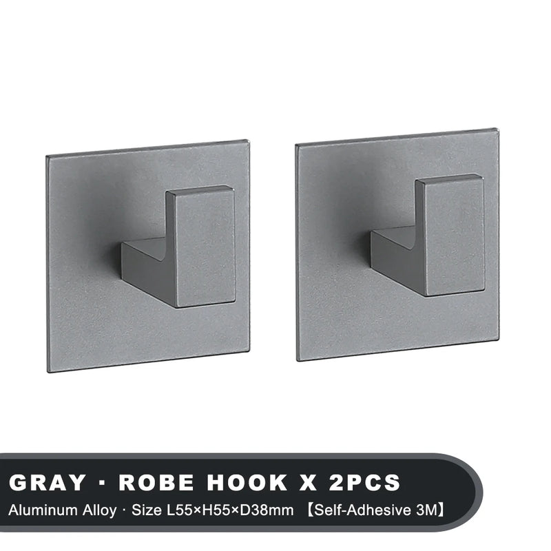 Patère Adhésive Sans Perçage Aluminium 1 à 6 Pièces