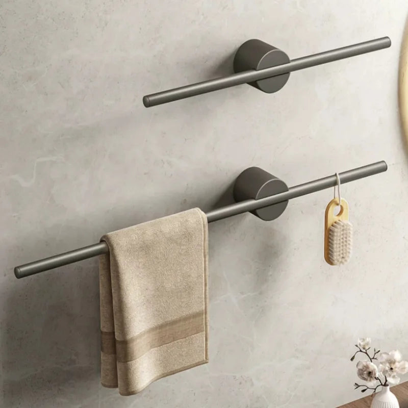 Porte-Serviette Mural Aluminium à Barre Fine, 30, 40 ou 50 cm