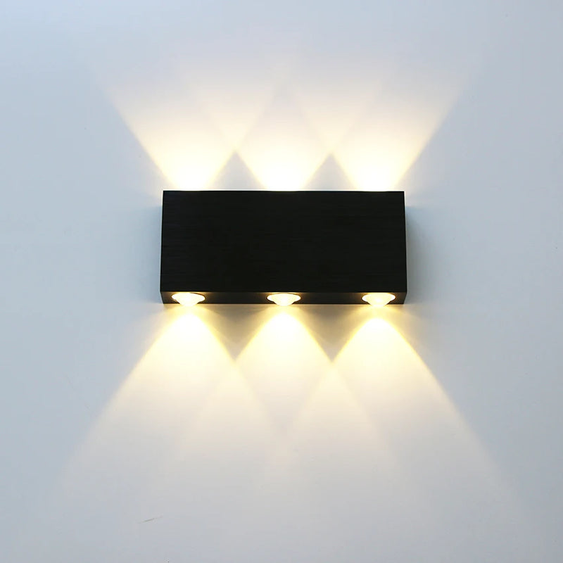 Applique Murale LED 6 Faisceaux Haut et Bas, Aluminium, 3 Finitions