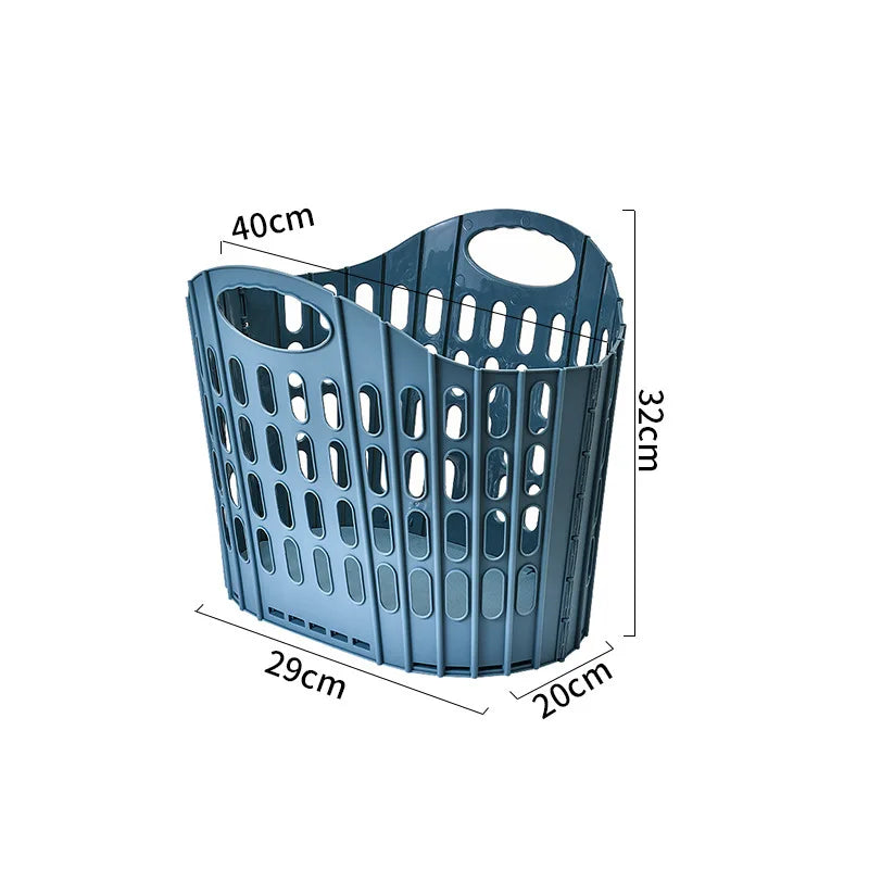 Panier à Linge Pliable Ajouré en Plastique, 3 Tailles, 4 Coloris