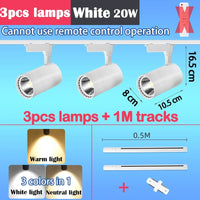 Spot LED sur Rail Dimmable, Kit 3 à 8 Spots 20 W avec Télécommande
