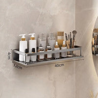 Étagère de Douche Murale Aluminium Sans Perçage, Grise, 30 ou 40 cm