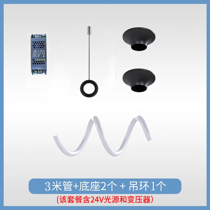 Suspension Cuisine LED Tube Silicone Flexible, 1 à 15 m