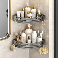 Étagère d'Angle Salle de Bain Autocollante Sans Perçage Noir, Gris ou Blanc