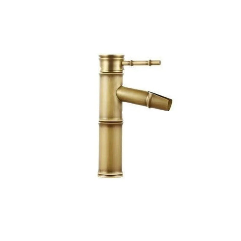 Mitigeur Lavabo Laiton et Bambou Poignée Unique