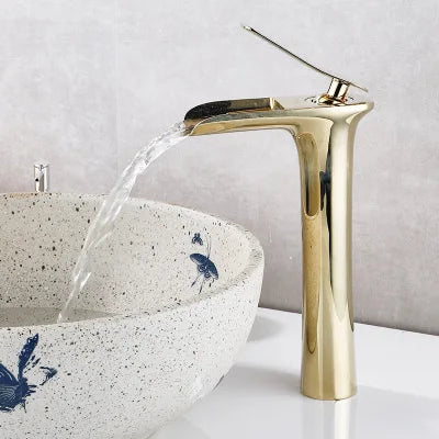 Mitigeur Lavabo Cascade Laiton, 9 Finitions, Bas ou Haut