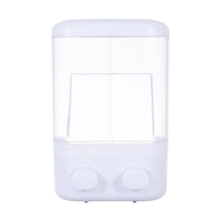Distributeur de Savon Mural à Bouton Poussoir Blanc, 1 ou 2 Réservoirs