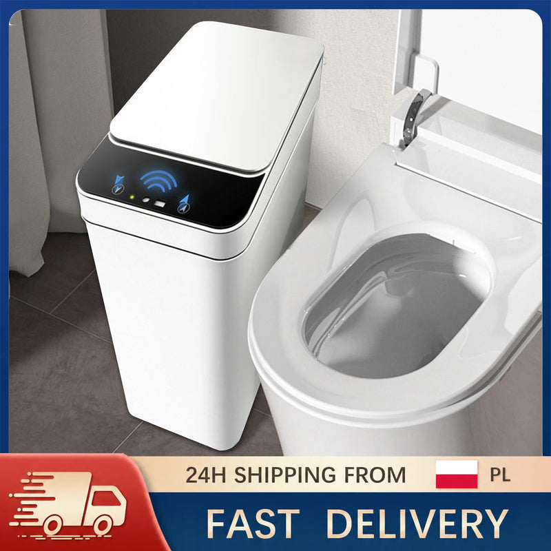 Poubelle Salle de Bain Automatique 12L Anti-Odeurs Capteur