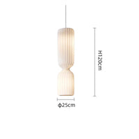Suspension Cuisine ou Lampadaire Plissé Blanc en Tissu, 60 à 160 cm