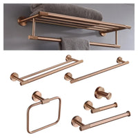 Ensemble d'Accessoires de Salle de Bain Or Rose Laiton Moleté