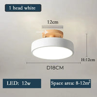 Plafonnier LED Nordique Bois, 1 à 7 Têtes, 4 Coloris