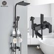 Colonne de Douche Laiton avec Étagère, Jet Hygiénique et Bec Baignoire