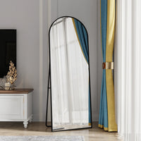 Miroir sur Pied XXL Noir ou Doré Verre Trempé