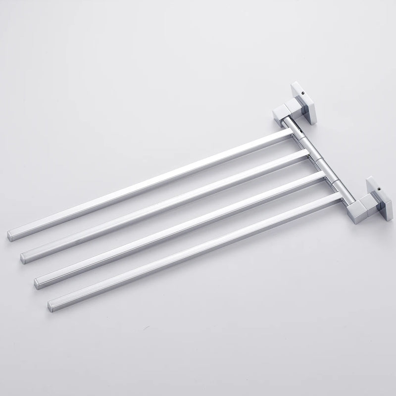 Porte-Serviette Pivotant Chromé en Inox, 2, 3 ou 4 Bras