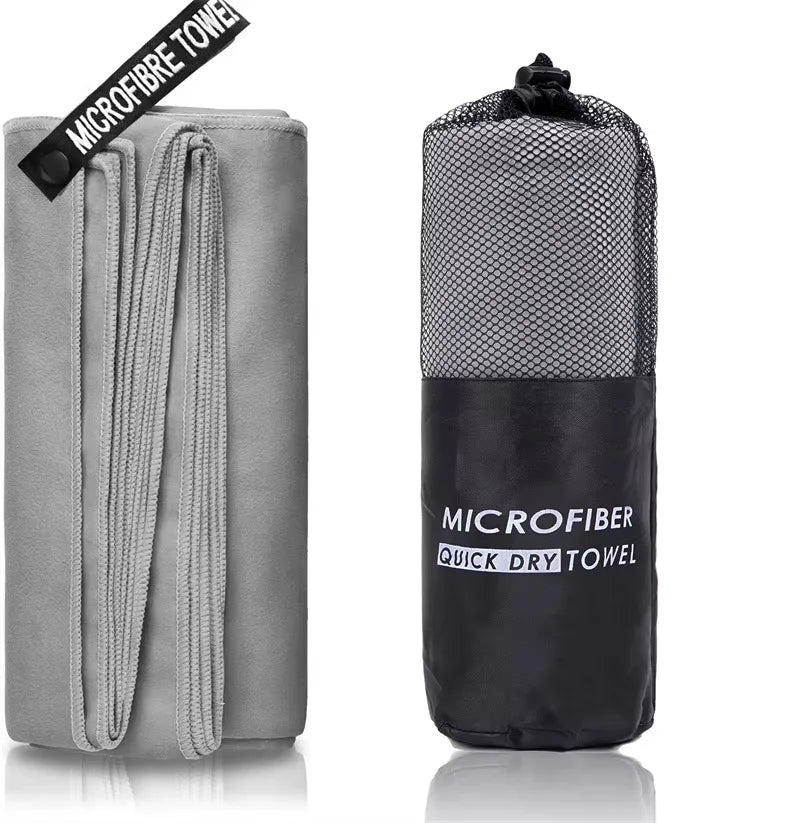 Serviette de Bain Microfibre Séchage Rapide avec Pochette, 4 Tailles