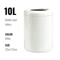 Poubelle de Salle de Bain Luxe Inox Double Couche 8 ou 10 Litres