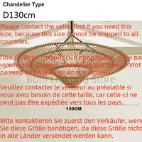 Suspension Cuisine Rotin Chapeau de Paille Wabi-Sabi, Ø 60 à 120 cm