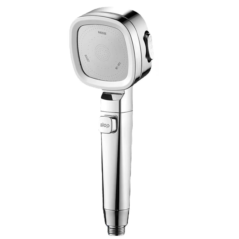 Pommeau de Douche Carré Chromé Haute Pression Filtrant