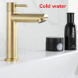 Robinet de Lave-Main Eau Froide Doré Brossé Inox 304