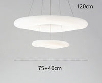 Suspension Cuisine LED Anneau Blanc, Simple ou Double, 60 à 90 cm