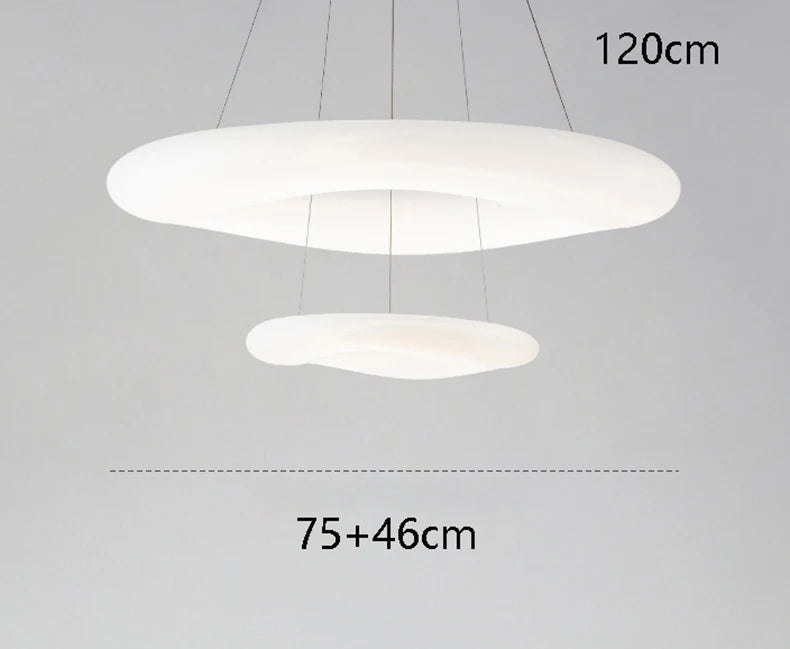 Suspension Cuisine LED Anneau Blanc, Simple ou Double, 60 à 90 cm